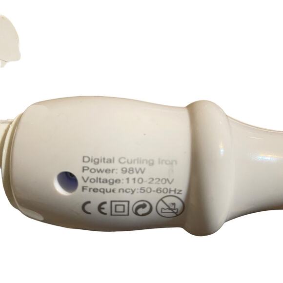 Alure Triple Barrel Ceramic Crimping Waving Wand Digital Curling Iron White - Picture 9 of 16